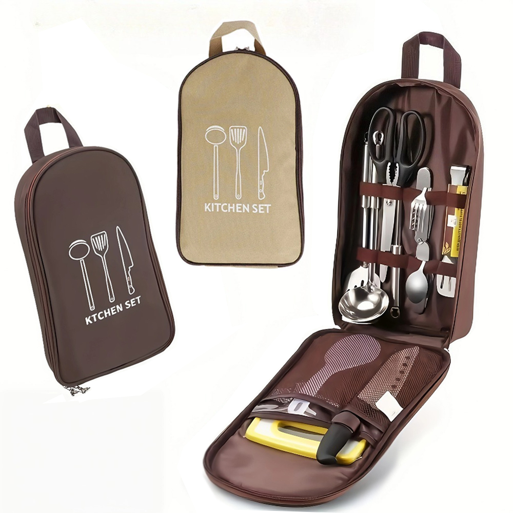 Camping Cooking Pack - Tragbare Outdoor-Kochtasche, Camping-Aufbewahrungstasche, tragbare Reise-Utensilientasche, Picknicktasche,