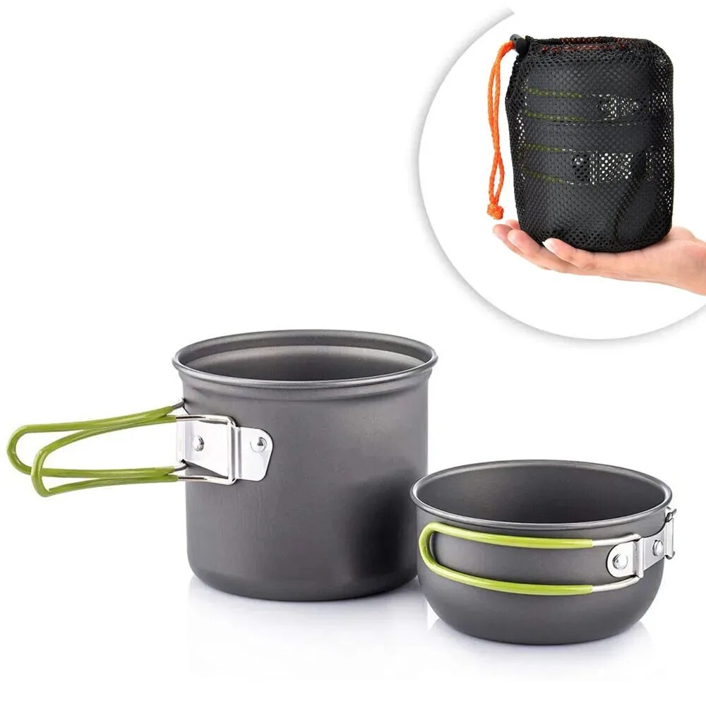 Camping Cooking Pack - Camping-Kochgeschirr, Mess-Set, ultraleichtes Camping-Topf-Set, Kochen im