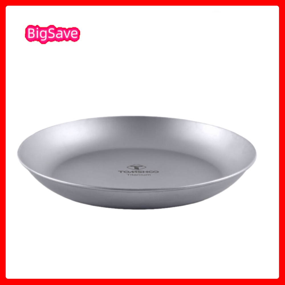 Camping Cooking Dishes - Tragbarer runder Titan-Campingteller, ultraleichtes Outdoor-Geschirr, spülmaschinenfest,