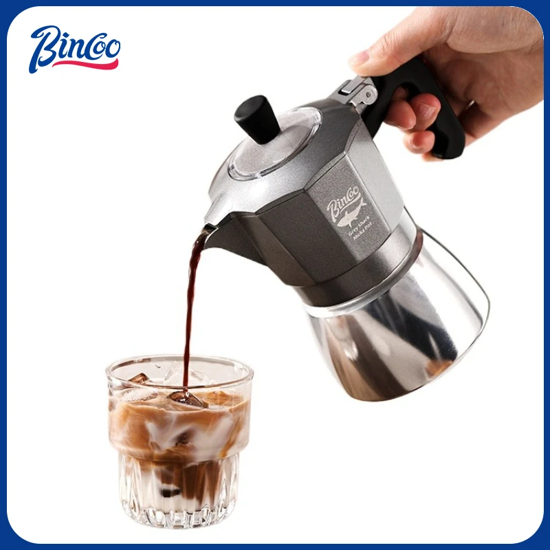 Camping Cooking Accessories - Bincoo 2-Tassen Doppelventil Moka-Kanne Aluminiumlegierung Kaffeekanne