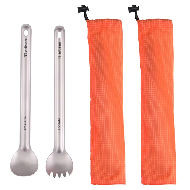 Camp Spork Set - Tiartisan Besteck aus reinem Titan, ultraleicht,
