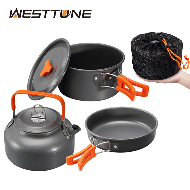 Camping Cooking Accessories - WESTTUNE Camping-Kochgeschirr-Set, Aluminium, für den Außenbereich,