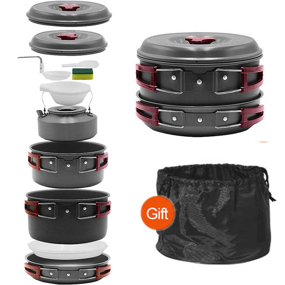 Camping Cooking Set With Bag - Kochen im Freien 3-4 Personen Picknick