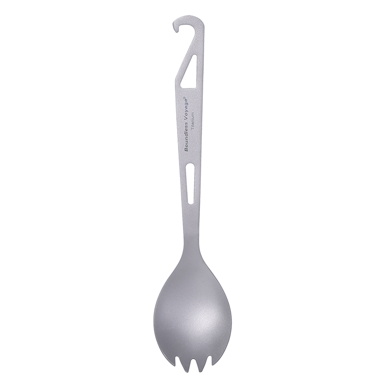Camp Spork Set - Boundless Voyage 3-in-1 Titan-Spork-Besteckset mit Flaschenöffner,