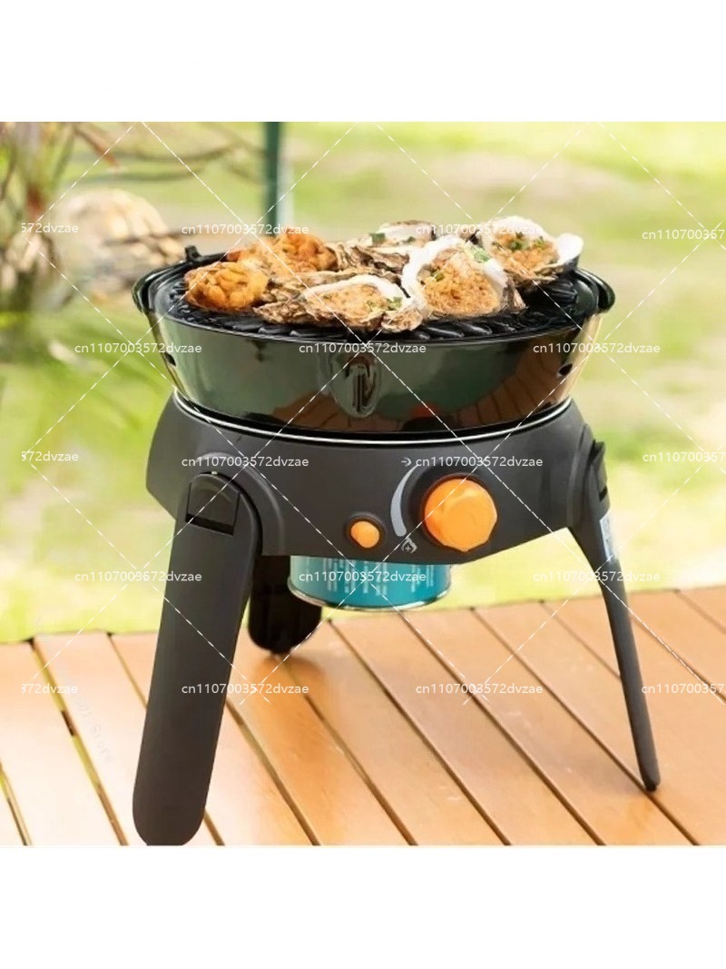 Camping Cooking Gas Stove - Multifunktionaler Outdoor-Gaskocher Camping-BBQ-Grill 6-teiliges Faltbares Picknick-Kochset
