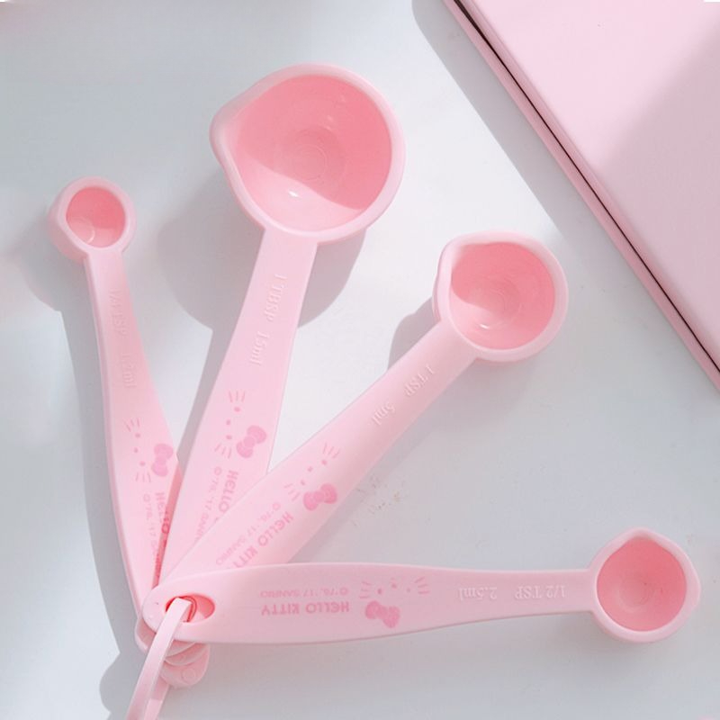 Camping Cooking Tool Set - Hello Kitty bedrucktes Messlöffel-Set, niedlicher Cartoon-Küchenlöffel