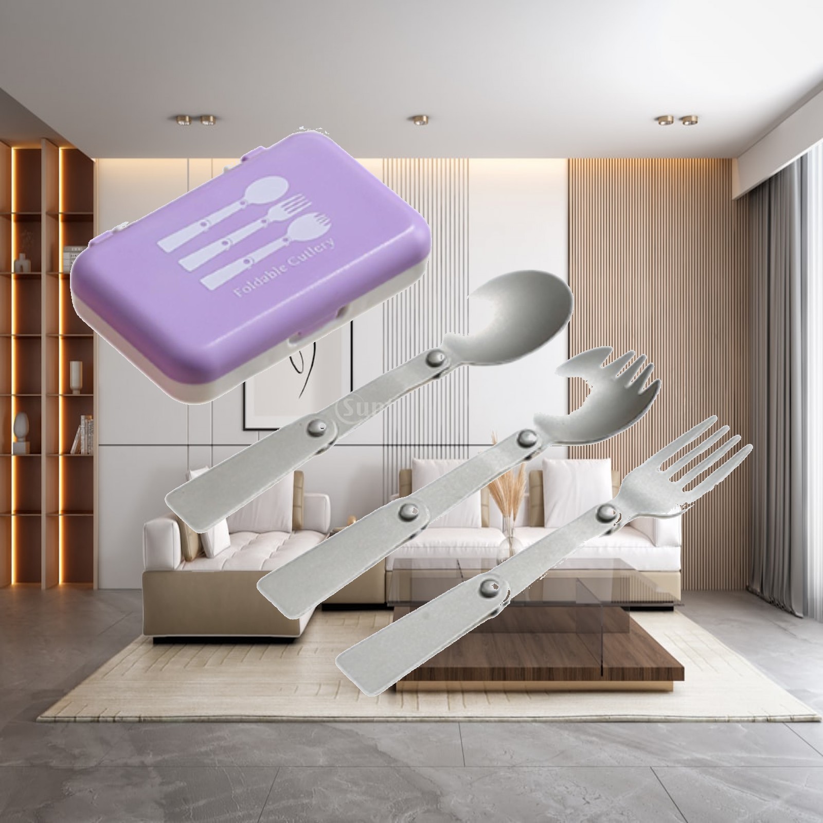 Camp Spork Set - Camping-Besteckset: Faltbare Gabel, Löffel und Spork