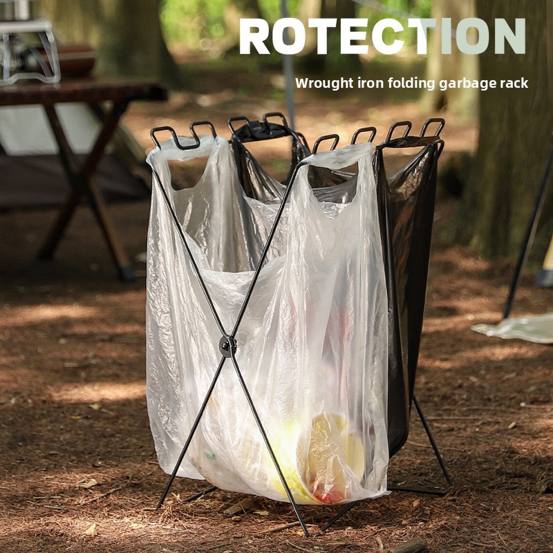 Camping Cooking Bag - Tragbarer Faltbarer Müllbeutelhalter, Outdoor-Plastiktütenständer für Camping,