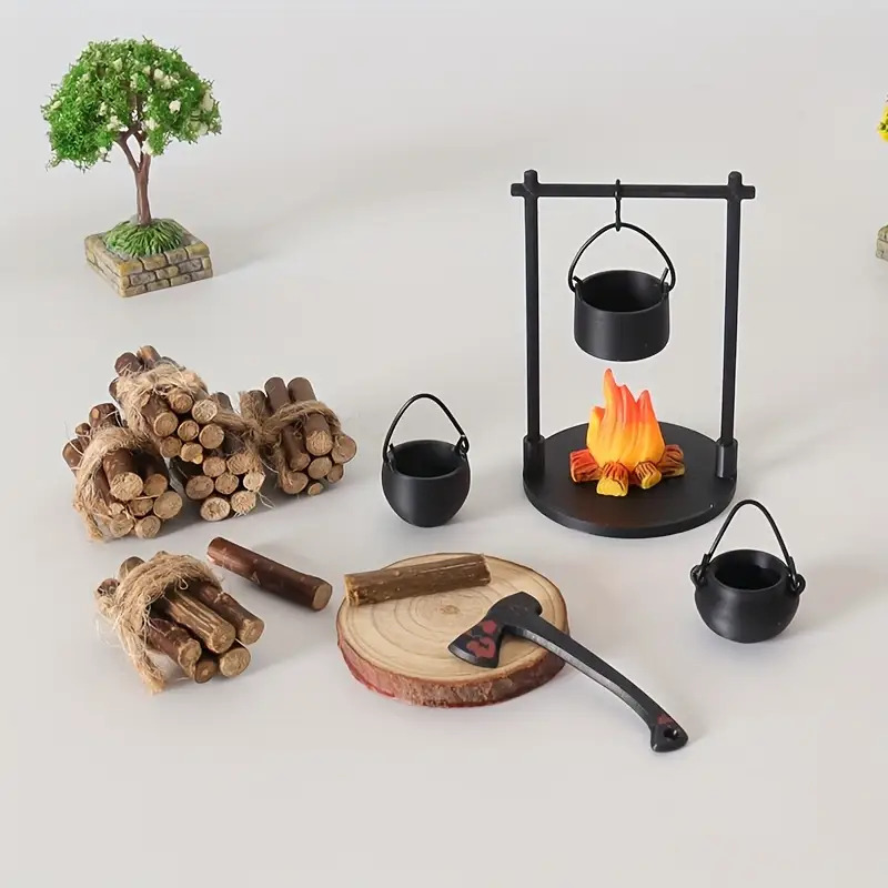 Camping Cooking Accessories - Mini Lagerfeuer Hängen Herd Topf Puppenhaus