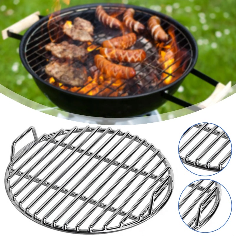 Camping Cooking Bbq - BBQ-Gitter, Ersatz-Grillroste, rundes 40-cm-Grillgitter aus Gusseisen,