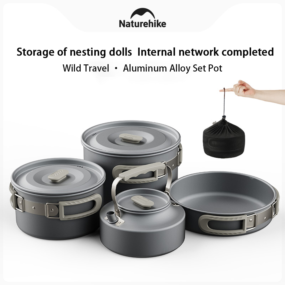 Camping Cooking Set - Naturehike Outdoor-Topfset, Camping-Kochausrüstung, tragbare Bratpfanne aus