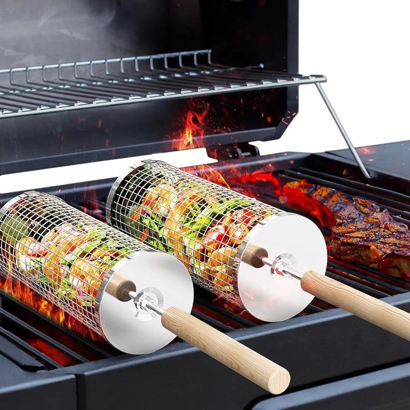 Edelstahl BBQ-Grillkorb, Runde – Camping Cooking Bbq Bewertung und Preis