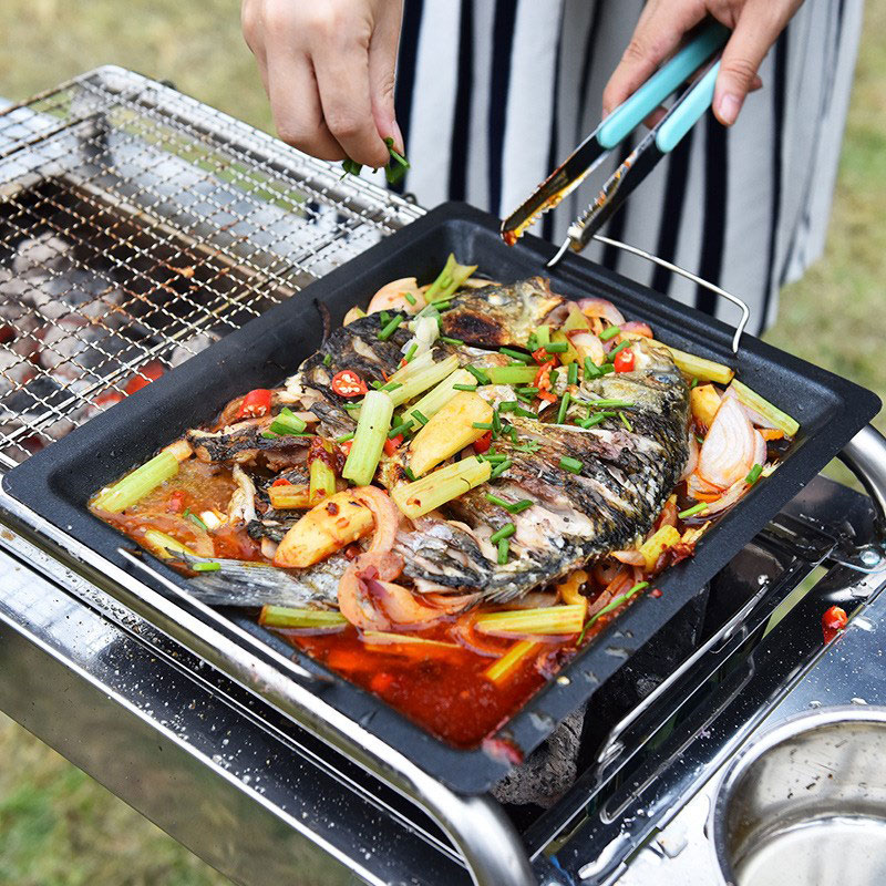 Dicke quadratische Grillpfanne – Camping Cooking Set Bewertung und Preis