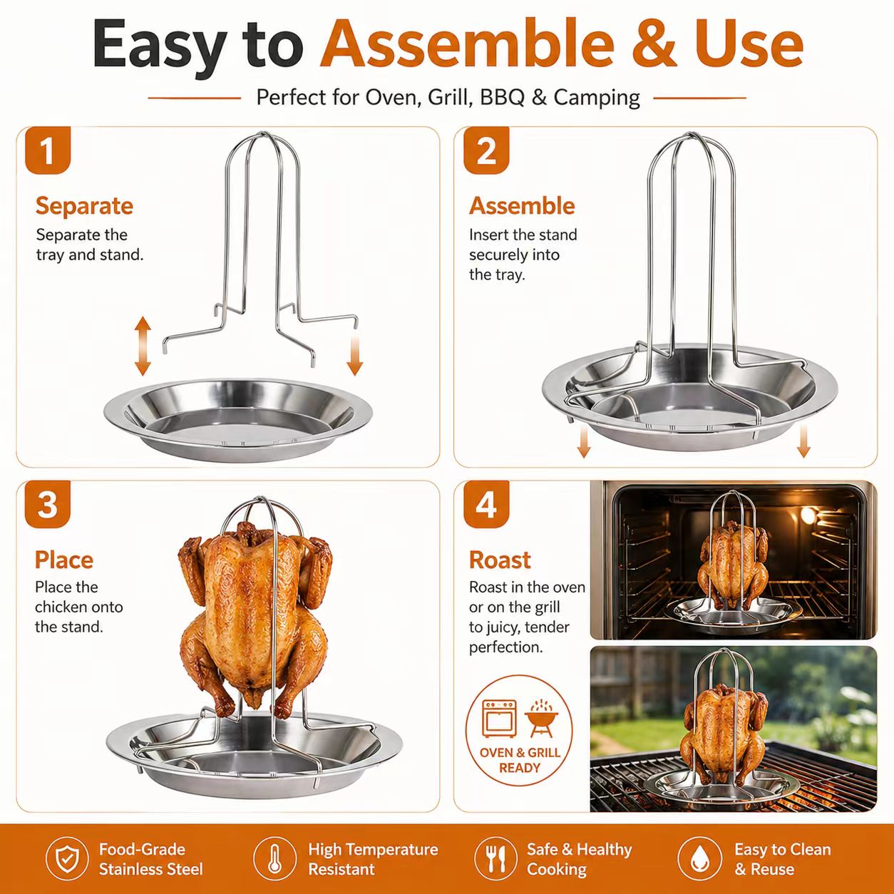 Tragbarer Ganzhähnchen-Grillst – Camping Cooking Bbq Bewertung und Preis