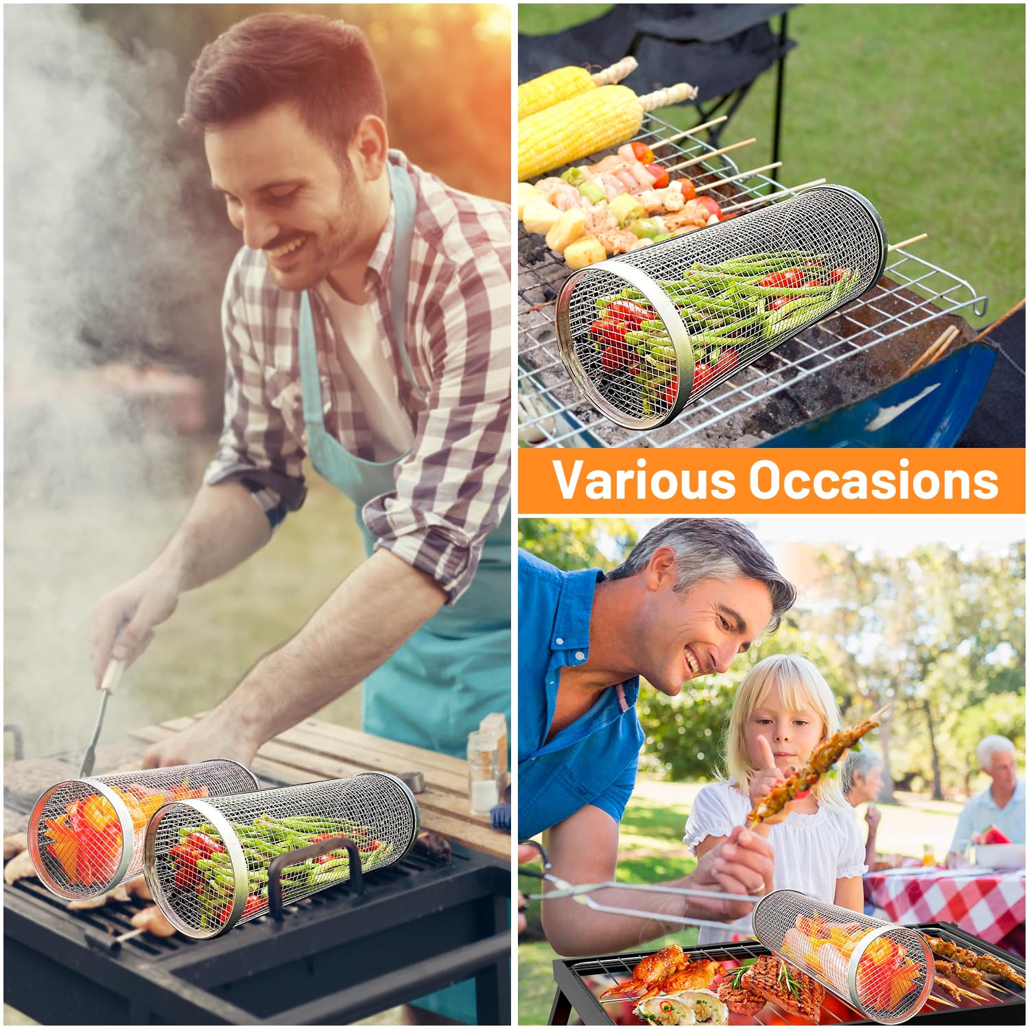 2-teiliges rollendes Grillkörb – Camping Cooking Pack Bewertung und Preis